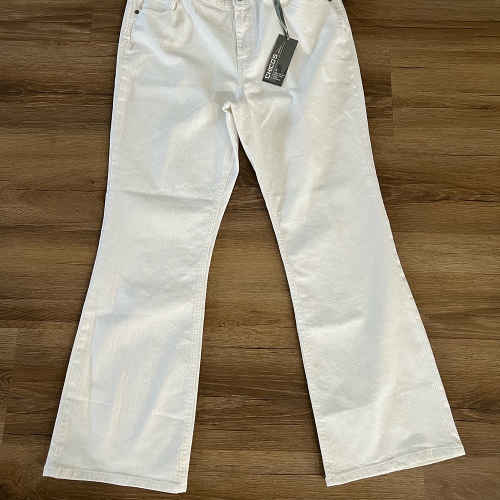 Chico's White Flare Wide Leg Jeans